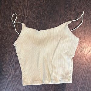 light green cropped tank top